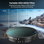SmallRig Nano VND 1-5 Stop Filter for DJI Osmo Nano, Variable ND2-ND32 Filter, Adjustable ND Filters, Made of Multicoated HD Optical Glass, Includes Storage Case