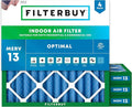 Filterbuy 10x10x2 Air Filter MERV 13 Optimal Smoke & Allergy Defense (4-Pack), Electrostatic Pleated HVAC AC Furnace Filters Replacement, Made in USA (Actual Size: 9.50 x 9.50 x 1.75)