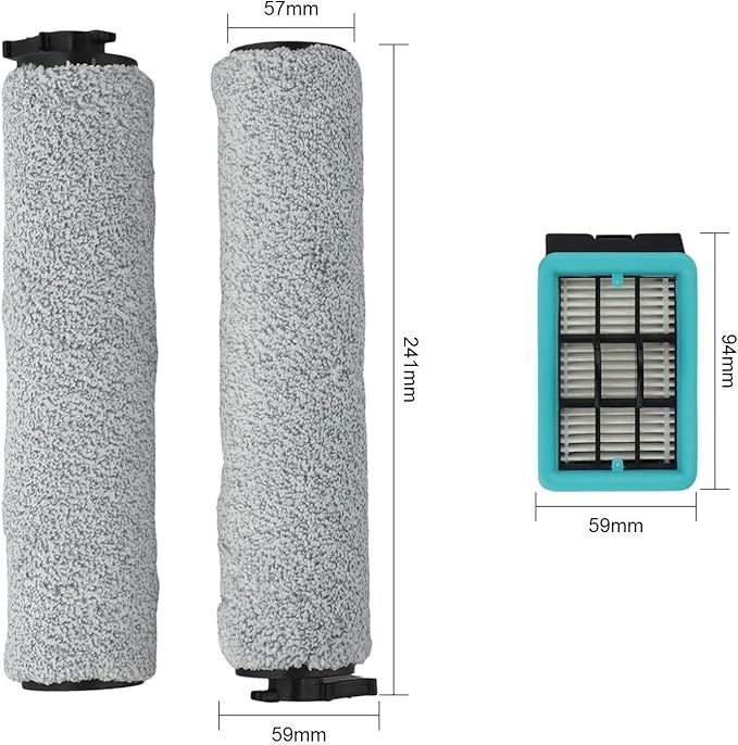 Replacement Vacuum Brush Roller Filter Set Compatible with for Bissell for CrossWave 3831 HF2 3845 3847 3848 Floor Scrubber Multi-Surface Wet Dry Vacuum Cleaner Parts Accessories with Cleaning Tool