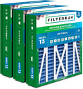 Filterbuy 21x21.5x5 Air Filter MERV 13 Optimal Smoke & Allergy Defense (3-Pack), Pleated HVAC AC Furnace Filters for Trane Perfect Fit & American Standard (Actual Size: 20.00 x 21.09 x 4.97)