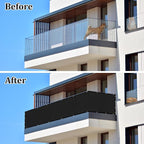 UPGRADE Balcony Privacy Screen Fence 6'X13' Outdoor HDPE Mesh Panels for Deck,Balcony,Backyard,Patio with Zip Ties Black (We Make Customized)