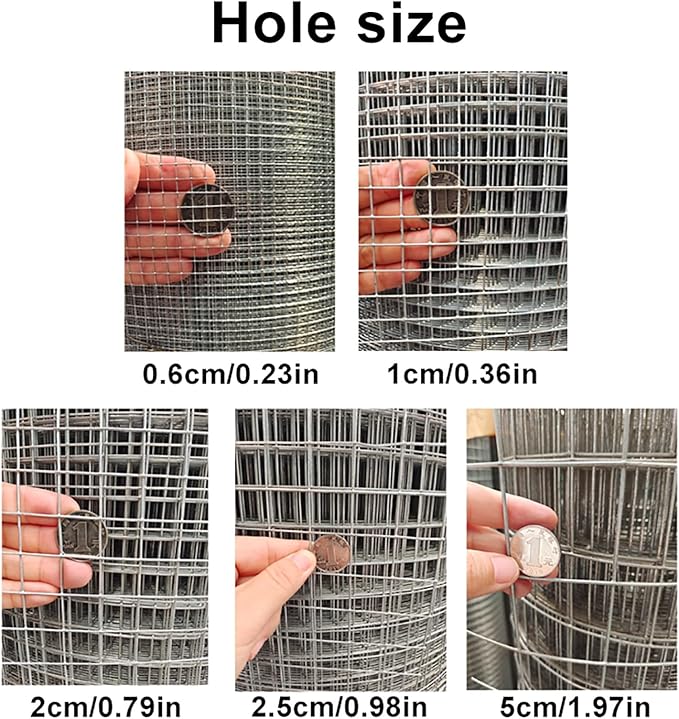 Garden Chicken Wire Animals Enclosure 304 Stainless Steel Woven Wire Mesh Welded Mesh Galvanised Steel Wire Hard and Heat Resisting Wire Mesh Used for Many Projects (Size : L:1m-H:1m-2.5cm)
