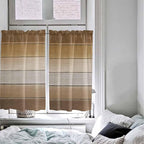 Vintage Brown Gradient Wood Grain Window Valance Curtains, Farmhouse Wood Barn Light Filtering Kitchen Valance with 3-inch Rod Pocket for Living Room Bathroom Bedroom,2 Panel,52x54In