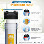 Max Water 1 Micron 20 x 4.5 Sediment Water Filter Cartridge - Whole House Water Filter Replacement Cartridge for Well Water System Compatible with DGD-5005-20, FP25B, AP810-2, FPMB5-20, 2-Pack