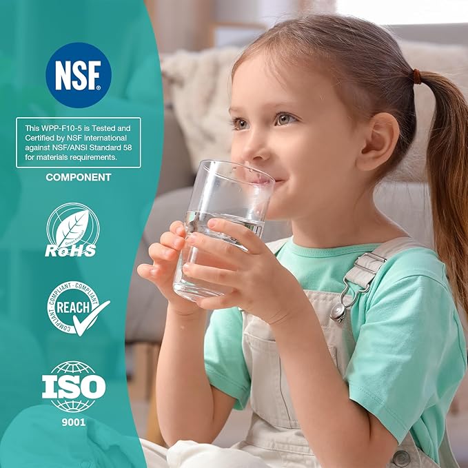 SimPure 5 Micron 10" x 2.5" String Wound Whole House Water Filter Cartridge for Well Water, Sediment Filter Replacement for Housing DB1025 AP110 (4 Pack)