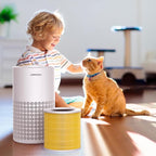 AIRROMI A2001 HEPA Air Purifier Replacement Filter: Original 3-in-1 Filter, Removes 99.97% of 0.3 Micron Particles, Yellow Activated Carbon Filter - Pets & Allergen Specific 2 Pack