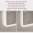 Smart Illuminated LED Bathroom Mirror，Bathroom Mirror with LED Lights，Energy-Saving LED Smart Mirrors，LED Mirror for Bathroom，with Demister Pad and Smart Touch Switch(H70*W90cm/H27.6*W35.4IN)