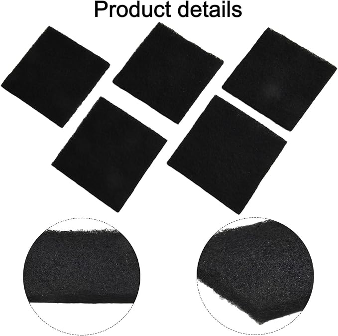 Activated Carbon for Compost Bins – Natural For Control for Indoor Use, 8x8 cm Square Air Purifying Insert, Long Lasting Replaceable Filter for Home Garden Composting Accessories