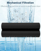 Pawfly Aquarium Filter Media Pad for Fish Tank Filters Aquarium Filter Media Sponge Filter Floss Roll for Sumps Ponds Hydroponics Black Foam Floss for Water Filtration, 72" L x 12" W