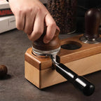 Bottomless Portafilter 58mm, 2 Ears Stainless Steel Bottomless Naked Portafilter Compatible Espresso Portafilters Coffee Wooden Coffee Handle Cup Filter Basket (Plastic material)