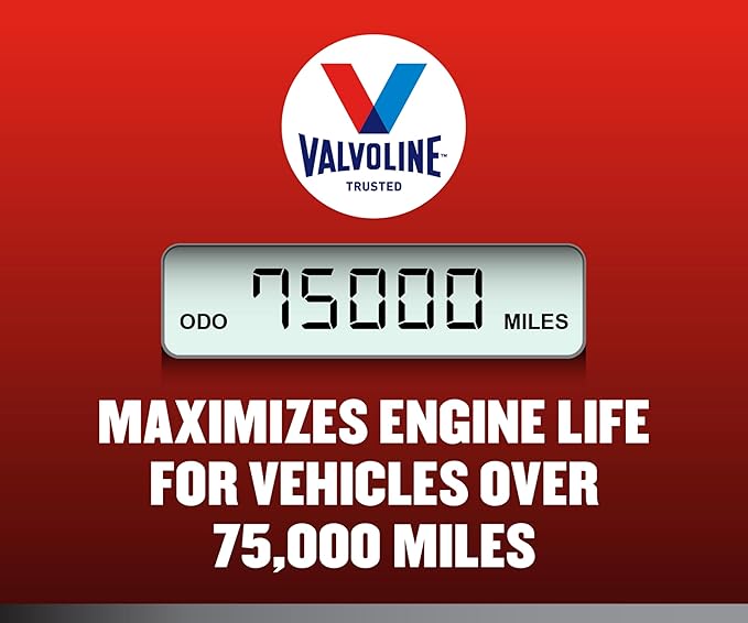 Valvoline Full Synthetic High Mileage with MaxLife Technology SAE 5W-30 Motor Oil 5 QT, Case of 3
