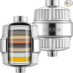 Cobbe HD HEAVY DUTY High Output Shower Filter 2 Pack – 99% REMOVAL Shower Head Filter for Hard Water, Heavy Metals, Chlorine and Harmful Substance, Improve your skin and hair - Chrome