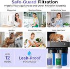 iSpring Anti-Scale Whole House Water Filter System, Reduces up to 99% Chlorine, Odor, and Sediments, 2-Stage Water Descaler and Whole House Water Filter, 1" Inlet/Outlet, Model: WGB21B-DS