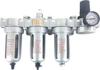 1/2" NPT MID FLOW 4 Stages Filter Coalescing Desiccant Dryer Regulator System For Compressed Air Lines, Poly Bowls, Great For Paint Spray And Plasma Cutter (AUTO DRAIN)