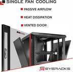 Sysracks 27U Wall Mount Server Rack Cabinet, 19” Locking Network Rack, 24” Deep, Glass Door, with Fan, PDU and Shelf