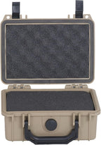 MEIJIA IP67 waterproof hard compact case,Customizable Fit Foam,8.12”x6.56”x 3.56”,Fit Use of Drones, Cameras,Equipments,lens (Desert Tan)
