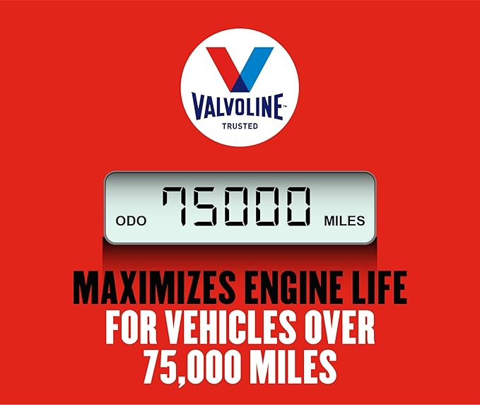 Valvoline High Mileage with MaxLife Technology 10W-30 Synthetic Blend Motor Oil 1 Quart