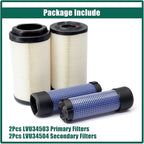 YUXIVCNE 2Pcs LVU34503 LVU34504 Primary & Secondary Air Filter Compatible with John Deere 1023E 1025R 1026R 2025R 2026R Tractor, 2400 2700 Precisioncut, 2550 Triplex Mower, 2700 2750 E-Cut Hybrid