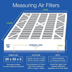 Nordic Pure 20x25x5 (Actual Size: 19 3/4 x 24 1/4 x 4 7/8) Air Bear AC Filter Replacement MERV 8 Plus Carbon 2 Pack
