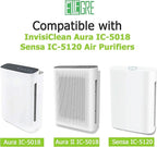 InvisiClean 2-Pack 3-in-1 H13 True HEPA Replacement Filter, Fit for Aura IC 5018 and Sensa IC 5120 Air Purifier