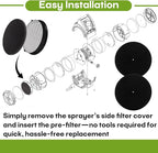 0524526A Air Filter Replacement for Capspray Turbine 75 95 105 115, Compatible Pre Filter Kit for HVLP Paint Sprayer, High-Density Foam Air Intake Filter, 2-Pack