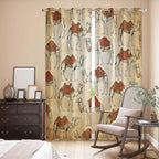 2 Panel Kitchen Cafe Curtains, Desert Sand Camel Sunlight Filtering Nature Air Through, Home Decor Window Covering Tier Curtains for Living Room 80W x 84L inch Summer Tropical Animals Vintage Beige
