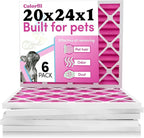 Colorfil 20x24x1 Air Filter (6-Pack) | Made in the USA | Color Changing | Remove Cat and Dog Odor | MERV 8 for Pet Hair Dander and Dust | 19.5"x23.5"x0.75" Exact Size