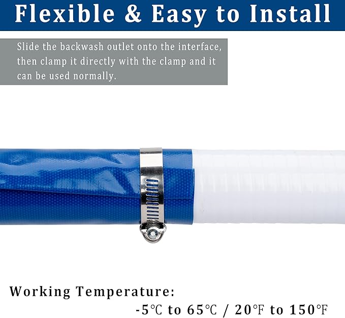3 in x 100 ft Pool Backwash Hose Heavy Duty Drain Discharge Double PVC Lay flat General Purpose Vinyl Hose, Burst Resistant for Water Transfer Sump Pump Pool Filter (3in 100ft fiber reinforced hose)