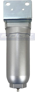 HEAVY DUTY INDUSTRIAL RATED HIGH FLOW PARTICULATE FILTER, IN-LINE WATER TRAP FOR COMPRESSED AIR LINE SYSTEMS, 5 MICRON WITH METAL BOWL (3/4" NPT, 11oz)
