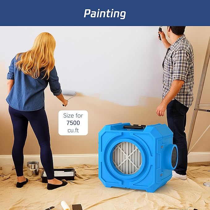 Hepa Air Scrubber 800CFM Commercial Air Purifier with 3-Stage Filtration Negative Air Machine Industrial Air Scrubbers for Water Damage Restoration