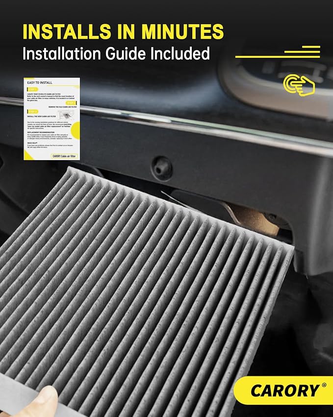Cabin Air Filter w/Activated Carbon for Jeep Cherokee 2.4L / 3.2L (2014-2020), Not Fit Grand Cherokee, Chrysler 200 (2015-2017), OE# 68223044A, 68223044AA, CF12000, XC10305