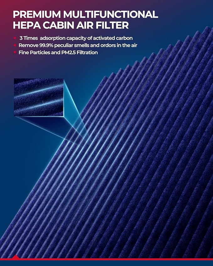 KAX Premium Cabin Air Filter with Dual Active Carbon, CF11672 Replacement for Mazda 3 2010 2011 2012 2013, Strong Adsorption Passenger Compartment Air Filter
