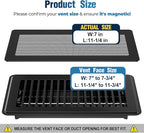 Magnetic Vent Covers with Vent Screen 7x11.3 Inch, Black Mesh Vent Covers for Floor, Wall, Ceiling Air Vents to Block Dust, Pet Hair, Fits Standard HVAC Floor Registers in Home, RV, 3 Pack