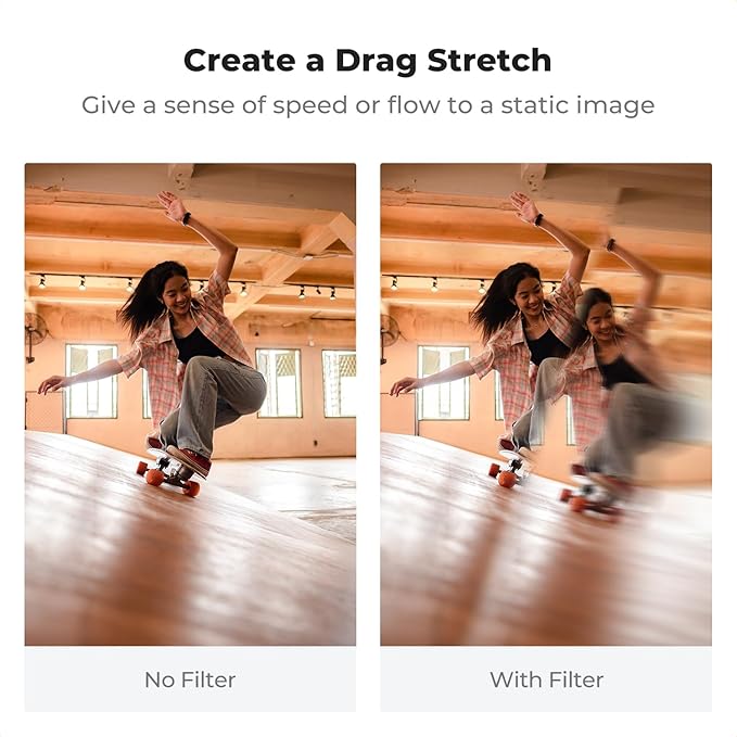 K&F CONCEPT 67mm Unilateral Blur Ghost Motion Filter Super Speed Effects for Camera Lens Clear Optical Glass with Cleaning Cloth