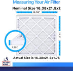 Filter King 16.38x21.5x2 Air Filter | 6-PACK | MERV 8 HVAC Pleated A/C Furnace Filters | MADE IN USA | Actual Size: 16.38 x 21.5 x 1.75"
