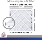 Filter King 19x20x1 Air Filter | 4-PACK | Carbon MERV 8 HVAC Pleated A/C Furnace Filters | MADE IN USA | Actual Size: 19 x 20 x .75"