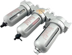 3/8" NPT MID FLOW 3 Stages Filter Coalescing Desiccant Dryer System For Compressed Air Lines, Poly Bowls, Great For Paint Spray And Plasma Cutter (AUTO DRAIN)