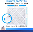 Filter King 16.38x21.38x1 Air Filter | 6-PACK | MERV 8 HVAC Pleated A/C Furnace Filters | MADE IN USA | Actual Size: 16.38 x 21.38 x .75"