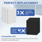 HPA100 HEPA Filter Replacement Compatible with Honeywell Air Purifier HPA Series, Compatible with HPA094, HPA104, HPA105, HPA3100, HPA5100, 3 HEPA Filters and 4 Carbon Pre-Filters