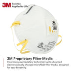 3M Particulate Respirator 8210V with Cool Flow Valve, Pack of 80, NIOSH APPROVED, Disposable, Smoke, Grinding, Sanding, Sawing, Sweeping, Woodworking, Dust