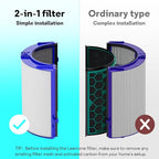 Leemone 2-IN-1 True HEPA+Carbon Filter Replacement for Dyson PH01 HP06 TP06 HP07 TP07 HP09 TP09 TP10 HP10 Air Puri-fier 360° Combi Glass Pure Cool Hot Humidify Fan, 1 Pack