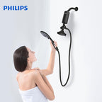 PHILIPS Shower Filter AWP1775BK/37, Water Softener for Hard Water, Shower Filtration with Double Mesh, Reducing Chlorine/Impurities/Rust Sediments for Handheld Showerhead, NSF Certified, Black