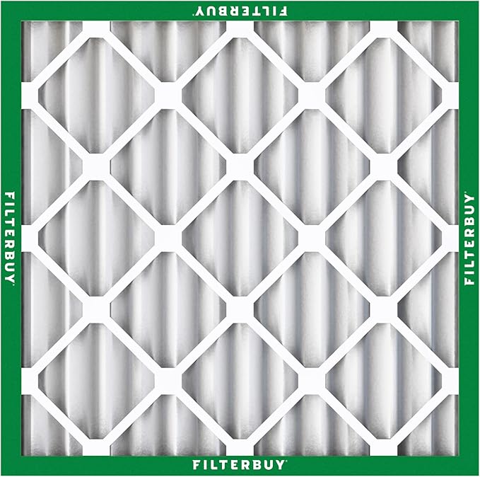 Filterbuy 24x24x2 Air Filter MERV 8 Essential Dust & Allergy Defense (12-Pack), Electrostatic Pleated HVAC AC Furnace Filters Replacement, Made in USA (Actual Size: 23.38 x 23.38 x 1.75)