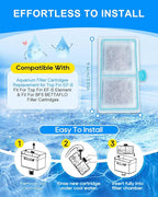 10 Pack Filter Cartridge Compatible with Top Fin EF-S Filter Cartridges, Aquarium Filters for BF5 BETTAFLO, Upgraded EF-S Fish Tank Filters Compatible with Top Fin Aquarium