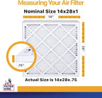 Filter King 14x28x1 Air Filter | 6-PACK | MERV 13 HVAC Pleated A/C Furnace Filters | MADE IN USA | Actual Size: 14 x 28 x .75"