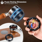 WDT Tool Espresso Distributor Accessory kit &1.7mm Thickness 150μm Mesh Puck Screen & 8 Magnets dosing ring Compatible with Breville Portafilter (WDT +51MM silver dosing ring&puck screen)