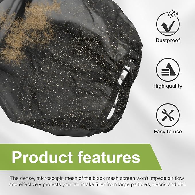 2 PCS Air Filter Cover for Car, Dustproof Cold Air Filter Protective Sock Cover Wrap, Automotive Air Cleaner for High Flow Air Intake Filters, Universal Vehicle Accessories (Small)
