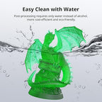 ANYCUBIC Water Washable 3D Printer Resin 2.0, 405nm High Precision 3D Resin, Low Shrinkage Photopolymer Resin for 4K/8K/12K Capable LCD DLP Resin 3D Printer (Clear Green, 1000g)