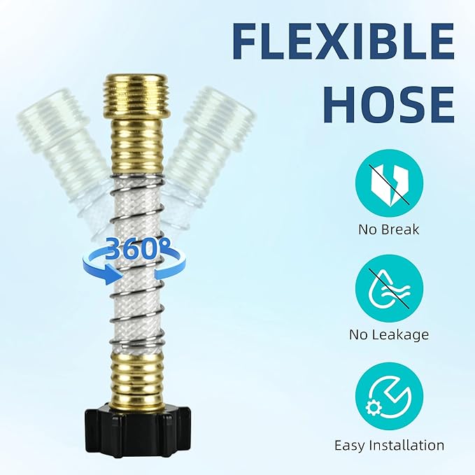 RV Water Filter, NSF Certified Camper Water Filter For RV Garden, Camping Must Haves For Reduces Chlorine, Bad Taste, Odor, Inline Hose Filter with 1 Flexible Hose Protectors, Pack of 2