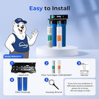 iSpring PFAS-Reducing Whole House Water Filter System, Also Removes Chlorine, Sediment, Rust, and Odor, SGS-Tested Reducing up to 99% of PFAS, 1” Inlet/Outlet, Model: WGB22B-PF